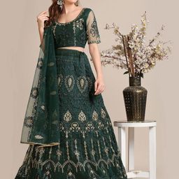 Warthy Ent Embroidered Semi-Stitched Lehenga With Unstitched Blouse With Dupatta-picture-31