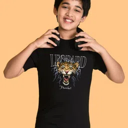 NUSYL Boys Graphic Printed Round Neck Short Sleeves Cotton T-shirt-image-45