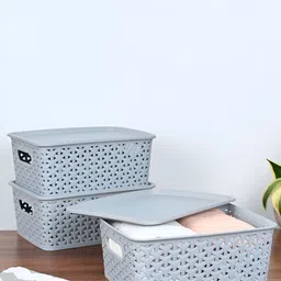 eha Blue 3 Pieces Water Resistant Baskets-image-82