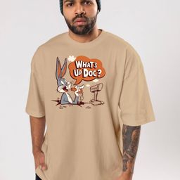 FLYIND VOGUE OUTFIT Men Bugs Bunny Bio Finish Graphic Printed Cotton Oversized T-shirt-image-79
