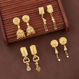 Anouk Set Of 4 Gold-Plated Ghungroo Beaded Dome Shaped Jhumkas-image-83