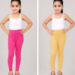TIK TOK WEARS Girls Pack Of 2 Elasticated Churidar Length Leggings-picture-10