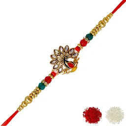 MEIRA JEWELLERY 4-Pcs Rakhi With Chocolates Roli Chawal & Greeting Card-image-46