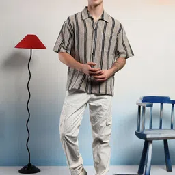 Stylecast X Kotty Men Relaxed Multi Stripes Striped Casual Shirt-image-92