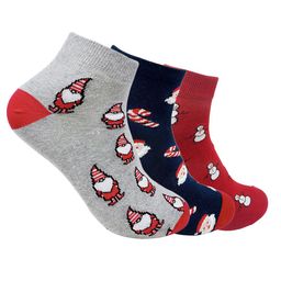 Mint & Oak Pack Of 3 Patterned Ankle-Length Socks-image-56
