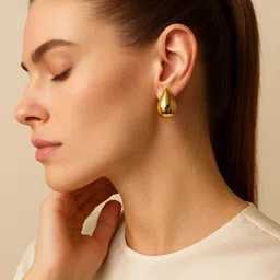 Haute Handles Stainless Steel Gold Plated Teardrop Shaped Studs-picture-20