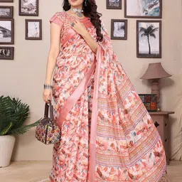 Lookmark Floral Printed Zari Saree-image-15