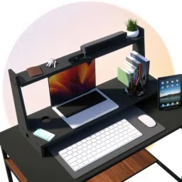 HEARTSEA L- MONITOR RISER STAND/ LAPTOP STAND(90cms wide) Ergonomic Engineered Wood Workstation-image-68