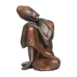 Ashnam Brown Resting Buddha Figurine Showpiece-37
