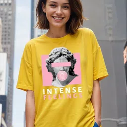 SMARTEES Graphic Printed Round Neck Cotton Oversized T-shirt-image-97