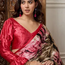 Sangria Printed Saree With Blouse Piece-10