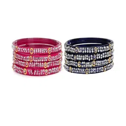 SOMIL Set of 20 Pink Alloy Bangles-image-33