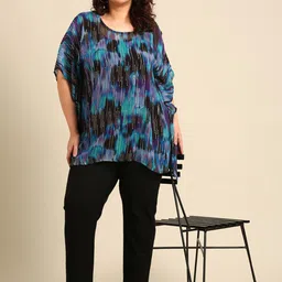 The Pink Moon Women Kimono Sleeve Georgette Plus Size Kaftan Longline Top-picture-50