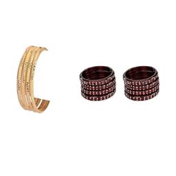 1ST TIME Set Of 12 Gold-Toned Alloy Artificial Stones & Beads Antique Bangles-picture-43