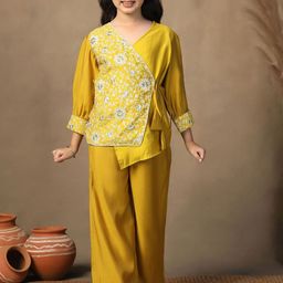 FASHION DREAM Girls Ethnic Motifs Embroidered Regular Top with Palazzos-picture-20