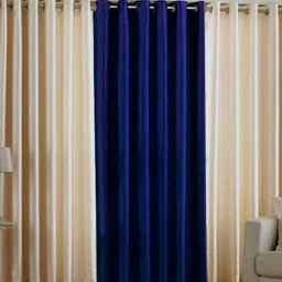 BELLA TRUE Blue & Cream 3 Pieces Ripple Fold Window Curtains-15