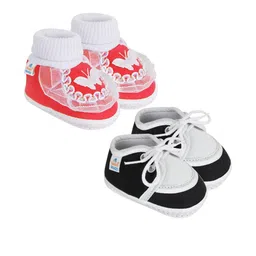 NESKA MODA Red Cotton Booties-image-83