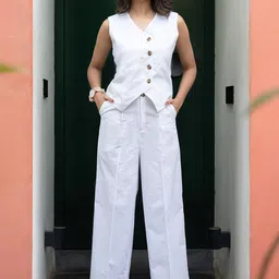 GULABOSITABO Pure Cotton WaistCoat & Trousers Co-Ords-image-7