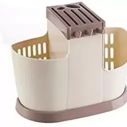 homiq 3 in 1 Multi Functional Self Draining Organizer Chopsticks Basket Plastic Cutlery Set image 4