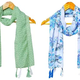 Printed Chiffon Women Multicolor Stole, Scarf, Fancy Scarf-image-11