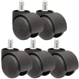 Office Chair Wheels (Caster) Heavy Duty Pin Type Nylon Set of 5 Black Swivel Furniture Caster-image-28