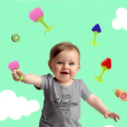 kidbea Apple, Strawberry & Grapes Shape Silicone Baby Teether Teether image 5