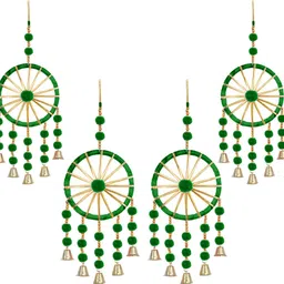 ryme Handmade Decorative Woollen Ring Wall Door Hanging (Pack of 4) Wool Windchime-picture-16