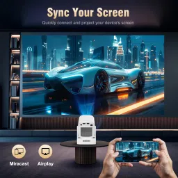 Shopexo HY260 Pro 4K Support Native Full HD Auto Focus Android Bluetooth Wifi Free Style (8000 lm / 1 Speaker / Wireless / Remote Controller) Portable Projector image 4