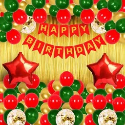 Printed Happy Birthday Decoration kit Combo - 33 Pcs for Birthday Decor-10