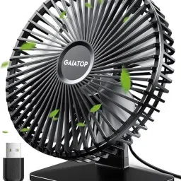 Gaiatop 4 Speeds Portable Mini Powerful Desktop Table Fan Small Table Fan, 6.5 Inch Ultra-quiet, 90° Adjustment for Better Cooling USB Fan-image-4
