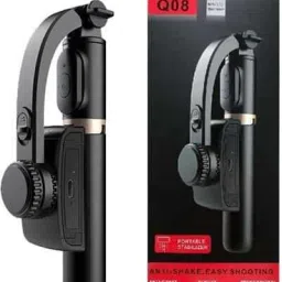 Jaggo Lal Smooth rotation Q08 black Gimbal 3 Axis Gimbal for Mobile, Camera image 4