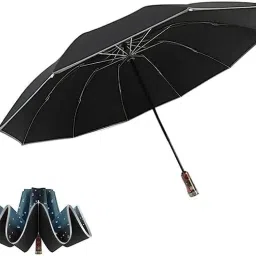 Folding Umbrella for Summer Rain Cooling Shade Umbrella Umbrella (Black) Umbrella-picture-15