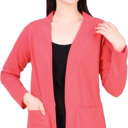 Women Full Sleeve Orange Shrug-image-13