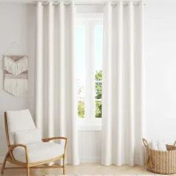 parda online White Polyster Solid 5ft Blackout Eyelet Window/Door (2 Pc)-picture-41