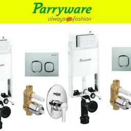 Half Frame Concealed Cistern, with divater body upper cleart set of 2 pic 009 Dual Flush Tank-12