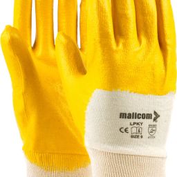 LPKY Yellow 165 GSM Cotton Interlock Cut N Stitch Lite Coated Smooth Finish (Pack of 4) Nitrile Safety Gloves-image-23