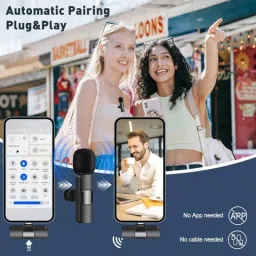 loqium k9 dual wireless microphone mic you tube ,recoding, android for collar mic Microphone image 5