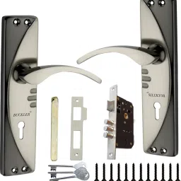 Iron-Brass Black-Silver 7 Inch Mortise Handle Set with 70mm Bullet Lock Lock-image-74