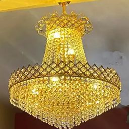 crystal Gold polish metal 480mm chandelier hanging ceiling pendant Chandelier Ceiling Lamp-image-9