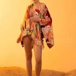 Tizzi Tropical Printed Bikini Set with Tragano Short Kaftan-image-75