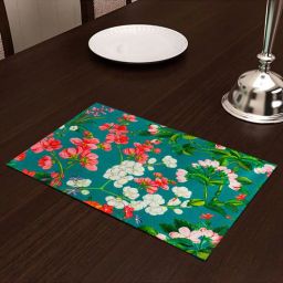sej by nisha gupta Oslo (18x18) Green & Pink Cotton (Set of 6) Placemat-picture-30