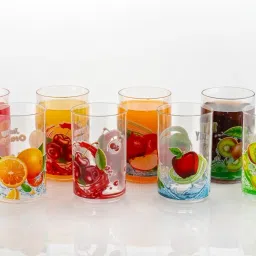 (Pack of 8) Printed Glass set Glass Set Water/Juice Glass-14