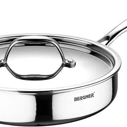 Argent Tri-ply 3.1 Litre Silver Saute Pan 26 cm diameter with Lid 3.1 L capacity-image-37