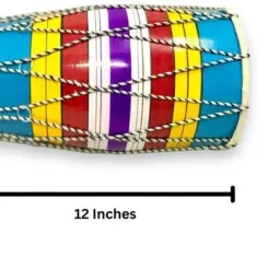 Baby 12 Dholak ROPE AND ring dholki for kids multi color /dholak for puja Rope & Rings Dholak-picture-40