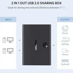 Ugreen 2In 1Out USB 2.0 Sharing Switch for 1-Button Swapping of USB Device between 2 PC image 5