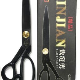 Tailoring Scissor Full Black with Rubber Handle | Professional Cloth Cutting Comfort Grip Sharp Edges with Golden Rivet (10 inch) Scissors-image-68