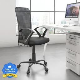 Hanoi Mid Back Ergonomic | Adjustable Height | Swivel | Push Back | Executive Fabric Office Arm Chair-4