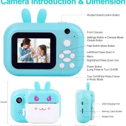 ENMORA Children diwali offer Q5 Kids Camera Instant Print Photo dsf3 Multi-function Monochrome Label Printer-33