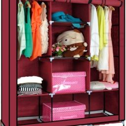 8 Shelves Storage Unit Almari Closet Storage Rack Quick And Easy To Assemble Carbon Steel Collapsible Wardrobe-26