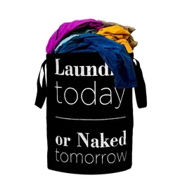 Home Fresh Black Printed Laundry Bag-12